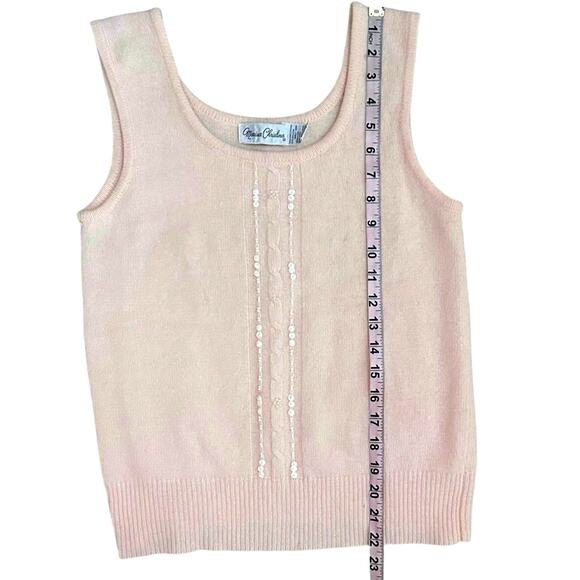 Vtg Marisa Christina Sweater Set Women M Angora Lambswool Beaded Cardigan Pink - Picture 10 of 11